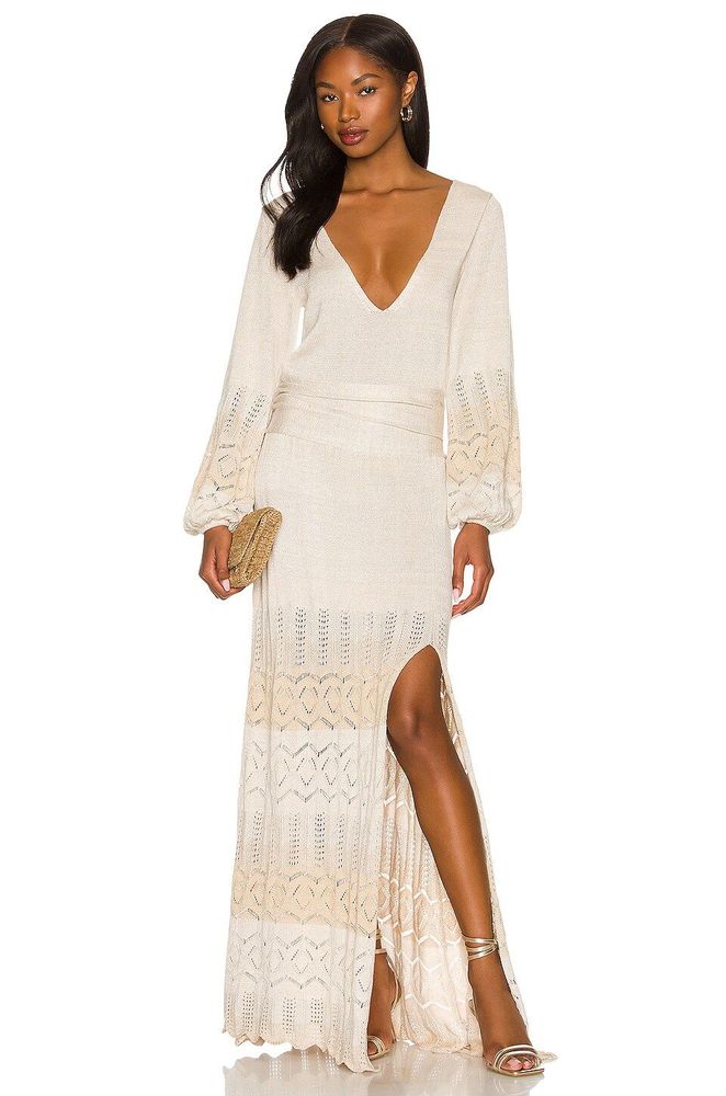Jen's Pirate Booty Knit Lapis Maxi Dress Porcelain Size XS-S REVOLVE MSRP $381